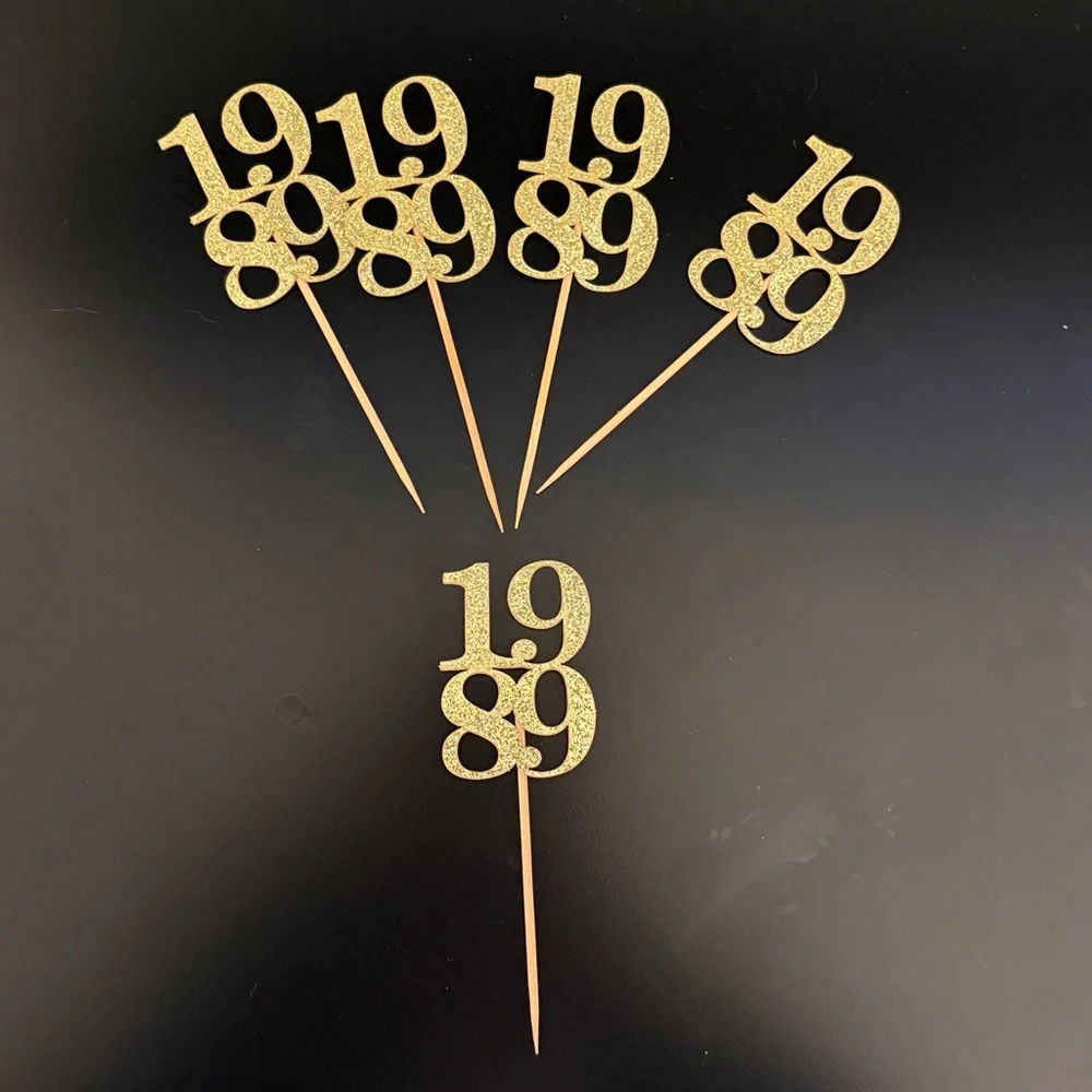 Gold Glitter 1989 Cake Topper
